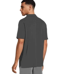 Activewear|Johnston & Murphy Vintage Birdseye Short Sleeve Button Down Black