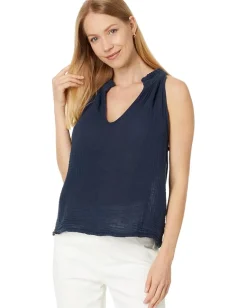 Shirts & Tops|Shirts & Tops|Michael Stars Viola Split-Neck Tank Nocturnal