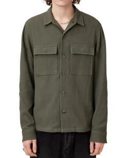 Activewear|AllSaints Viscar Long Sleeve Shirt Kelp Green