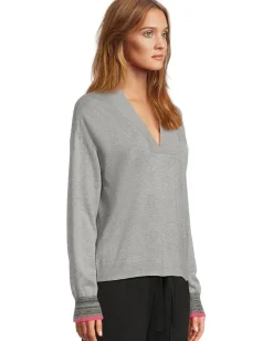 Sweaters|Lilla P V-Neck Pullover Sweater Heather Grey