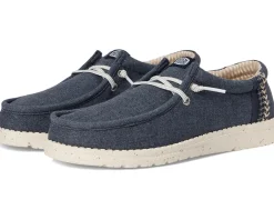 Hey Dude Kids Shoes<Wally Break Brushed Linen (Little Kid/Big Kid) Navy