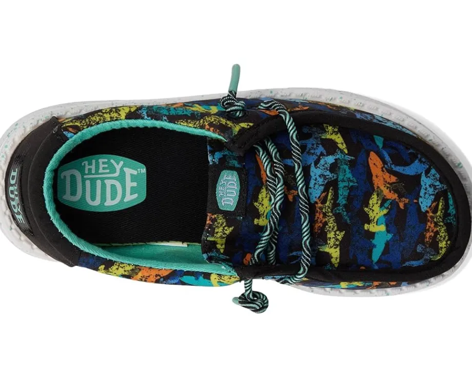 Hey Dude Kids Wally Sharks (Toddler) Black/Multi Discount