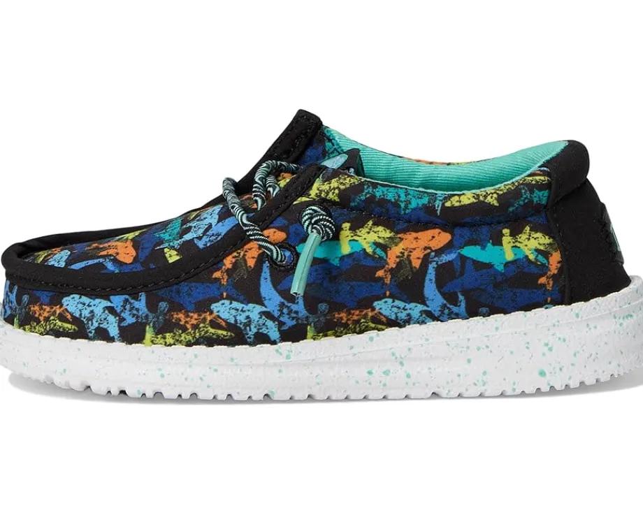Hey Dude Kids Wally Sharks (Toddler) Black/Multi Discount
