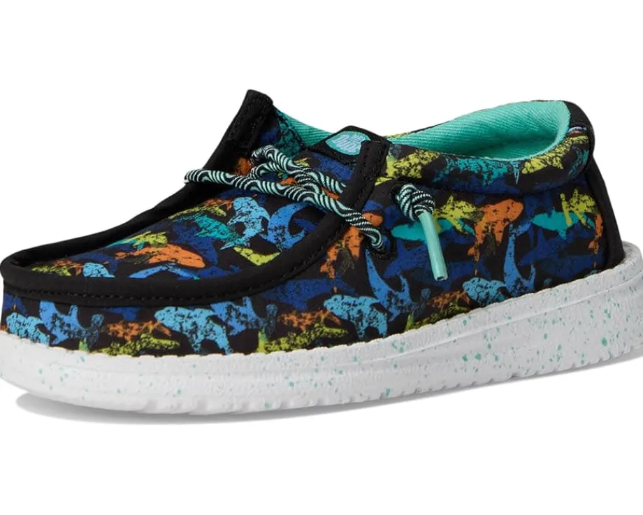 Hey Dude Kids Wally Sharks (Toddler) Black/Multi Discount
