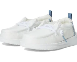 Hey Dude Kids Shoes<Wally Summer Linen (Toddler) White/Stone Grey