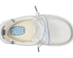 Hey Dude Kids Shoes<Wally Summer Linen (Toddler) White/Stone Grey