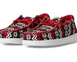 Hey Dude Kids Wally Ugly Sweater (Toddler) Black/Red Hot