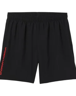 Under Armour Kids Woven Wordmark Shorts (Big Kids) Black/Racer Red Outlet
