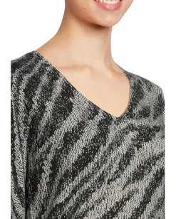 Women Elliott Lauren Zebra Crossing - Printed V-Neck Sweater