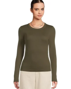 Michael Stars Zola Long Sleeve Crew Tee Topiary Sale