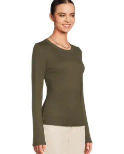 Michael Stars Zola Long Sleeve Crew Tee Topiary Sale